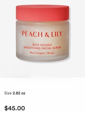 Peach & Lily Rice Dough Smoothing Facial Scrub NWT